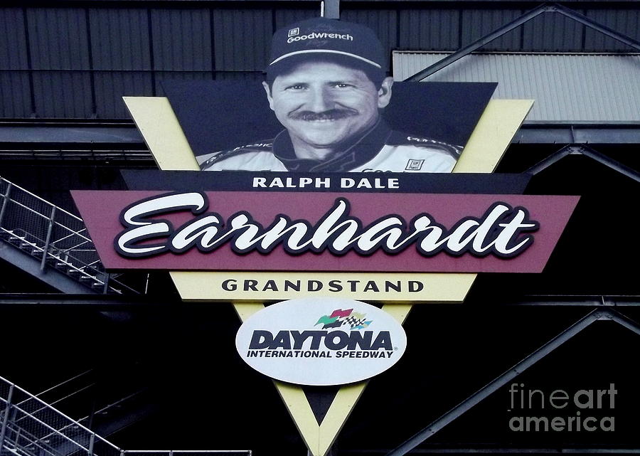 Dale Earnhardt Sr Photograph - Dale Earnhardt Grandstand Daytona Speedway by Linda Rae Cuthbertson