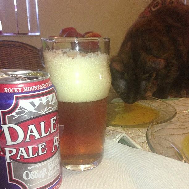 Beer Photograph - Dale Pale Ale With Food #oskarblues by Manny L