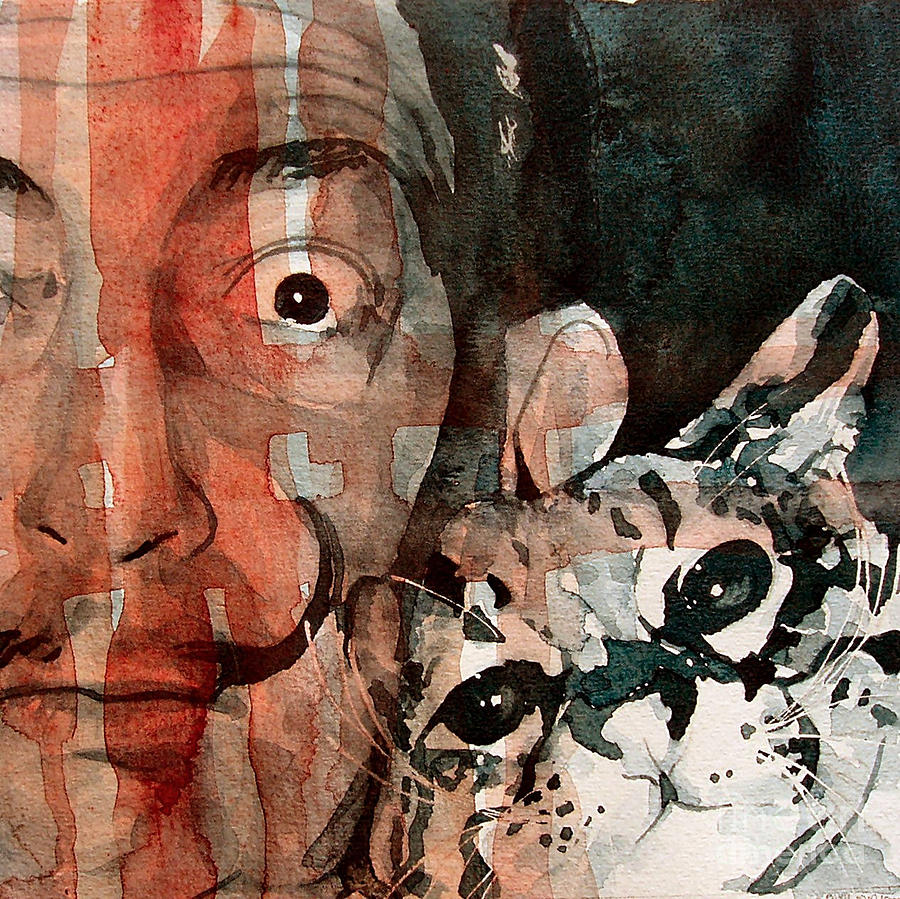 Salvador Dali Painting - Dali and his cat by Paul Lovering