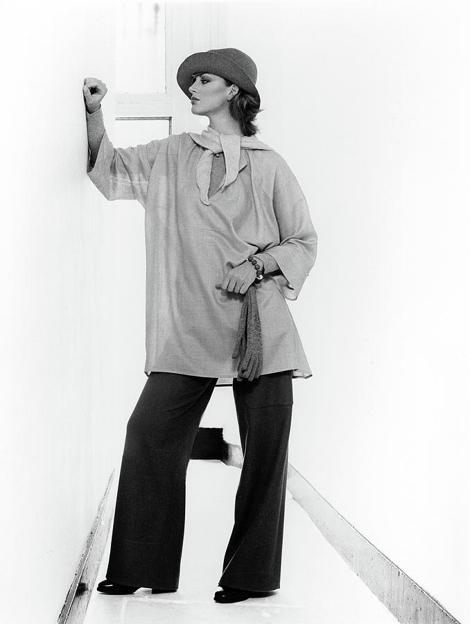 Dalila Di Lazzaro Wearing A Tunic And Pants Photograph by Francesco Scavullo