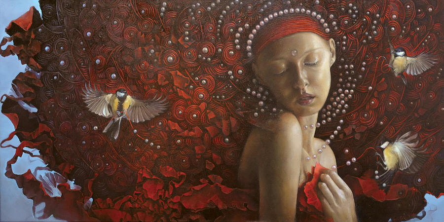 Bird Painting - Dalit by Graszka Paulska