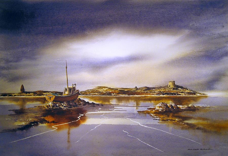 Landscape Painting - Dalkey Island Dawn by Roland Byrne