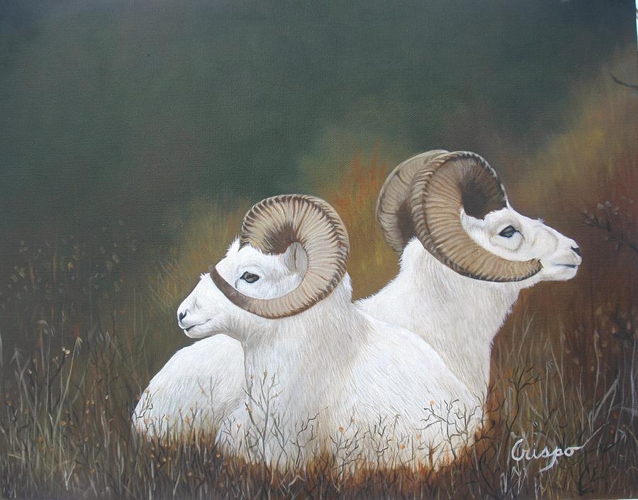 Dall rams Painting by Jean Yves Crispo