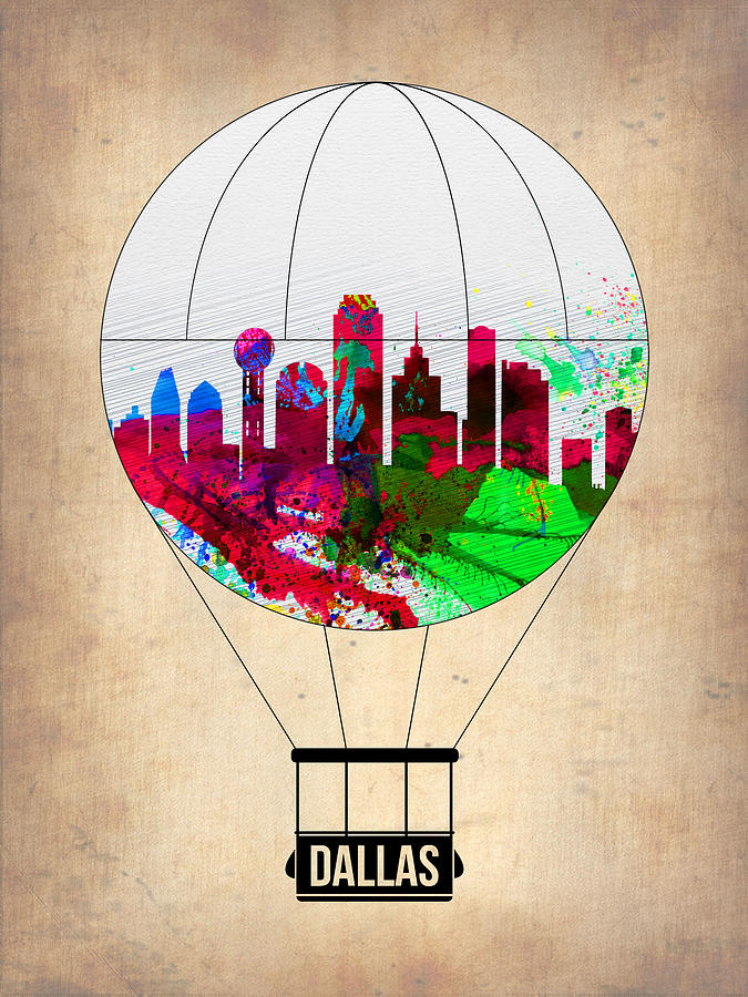 Dallas Painting - Dallas Air Balloon by Naxart Studio