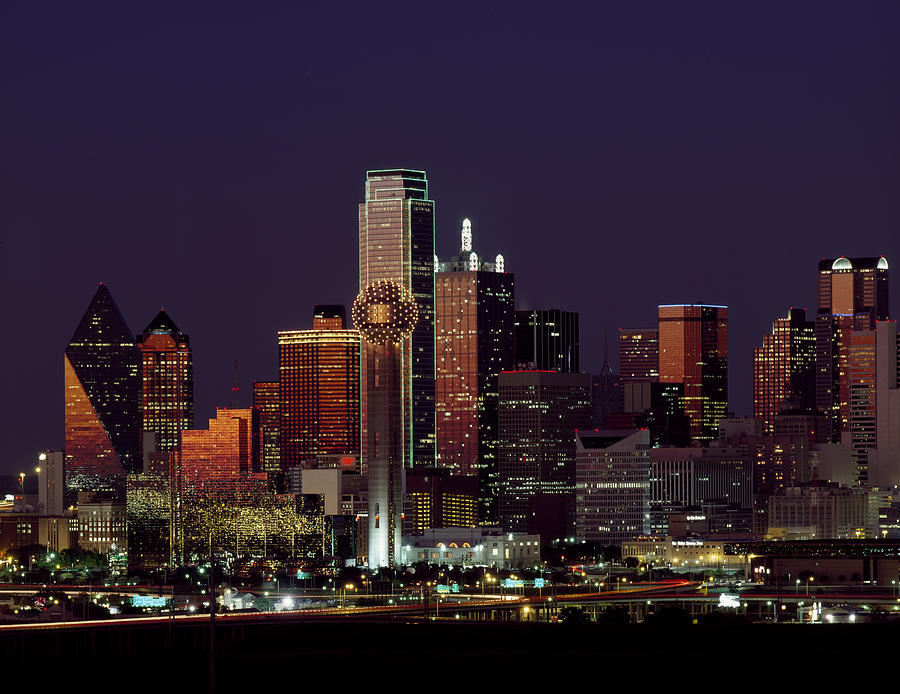 Dallas Photograph - Dallas at Night by Mountain Dreams