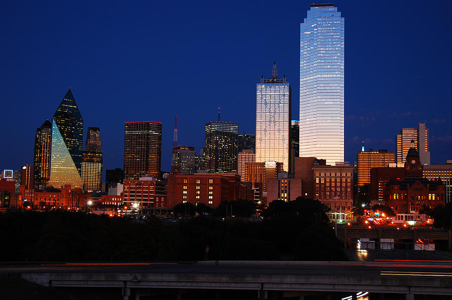 Dallas at Night Photograph by James Kirkikis