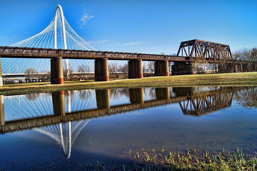 Dallas Photograph - Dallas Bridges Old and New by Kathy Churchman