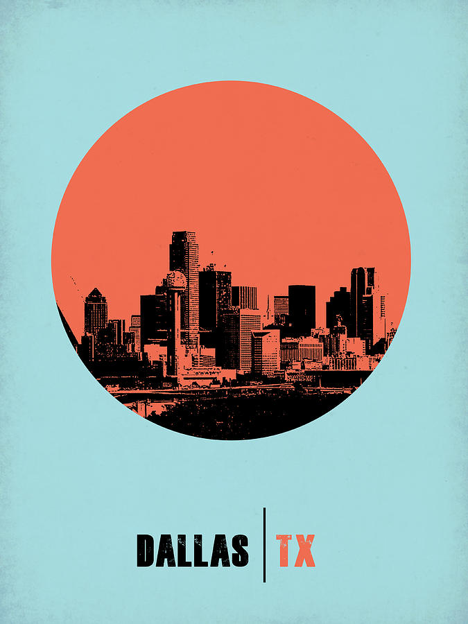 Dallas Digital Art - Dallas Circle Poster 1 by Naxart Studio