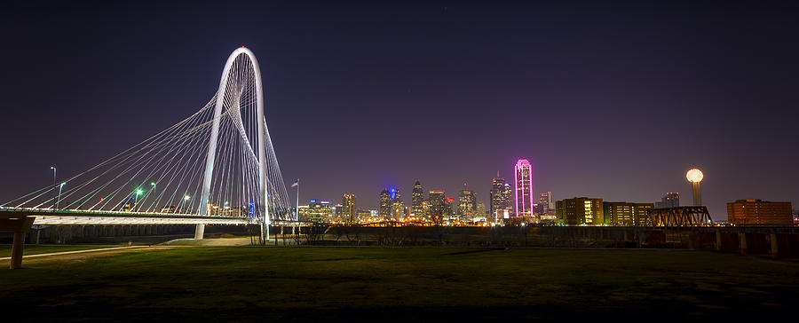 Dallas Skyline and Margaret Hunt Hill Bridge Photograph by David Morefield