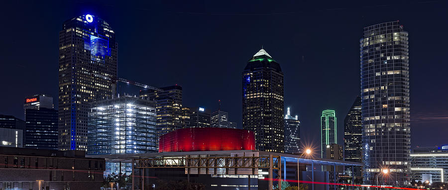 Dallas Skyline Arts District At Night Photograph by Jonathan Davison