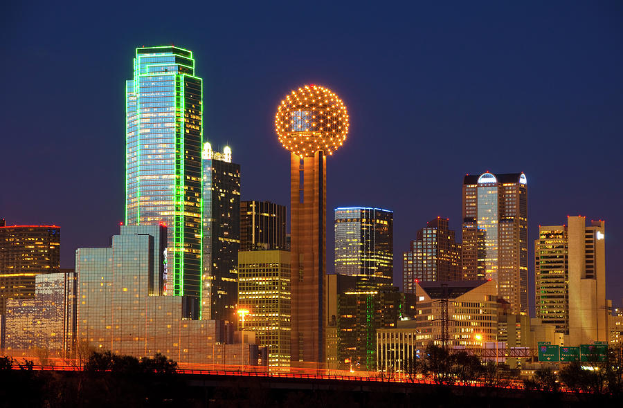 Dallas Skyline At Dusk - The Highrisers Photograph by Davel5957 - Fine ...