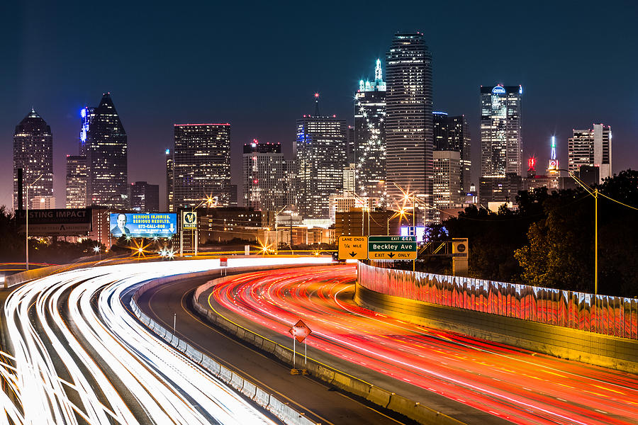 Rush Hour Movie Photograph - Dallas skyline by Mihai Andritoiu