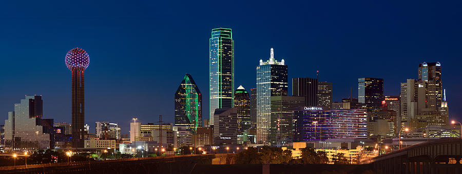 Dallas Skyline Night 5 Photograph by Rospotte Photography