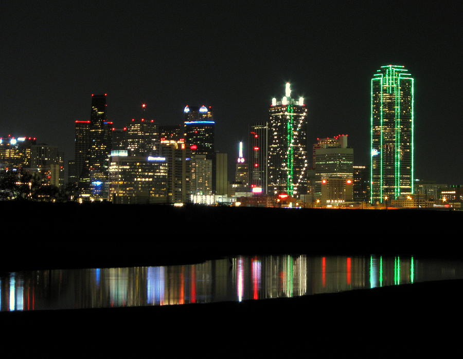 Dallas Skyline Reflection Photograph by Anne-Marie Brombal - Fine Art ...