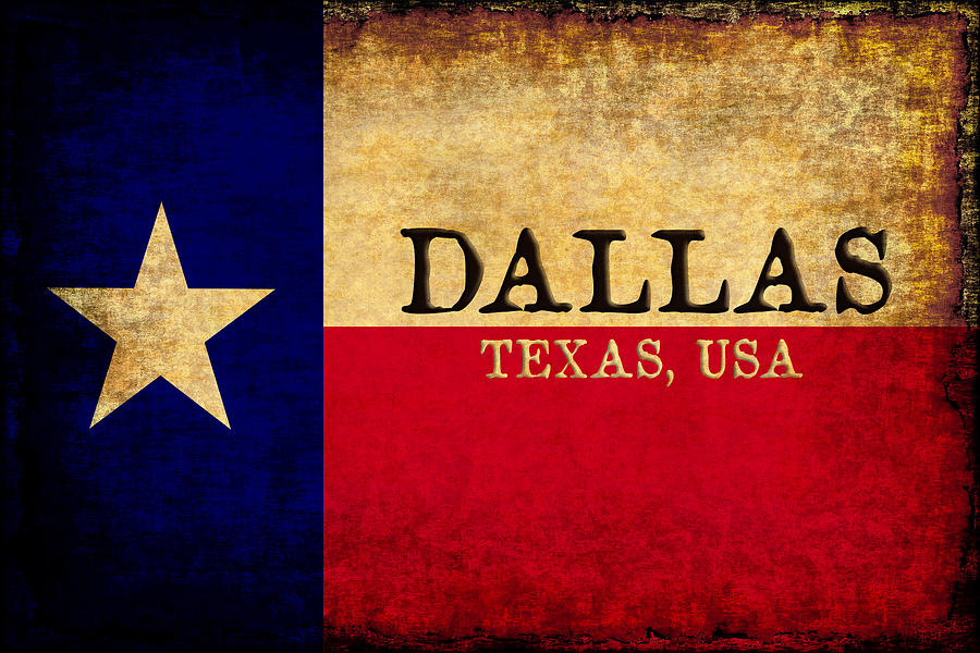 Dallas Texas Wall Flag (Black & Gold) - Allegiant Goods Co.