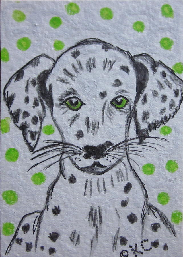 Dalmatian Puppy Painting by Kathy Marrs Chandler