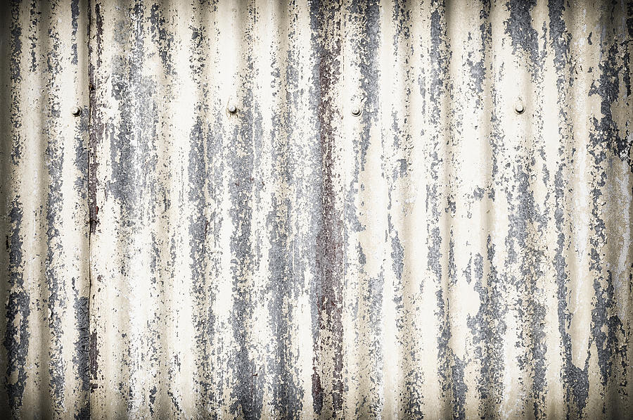 Damaged Corrugated Metal Surface Background Photograph by Georgeclerk