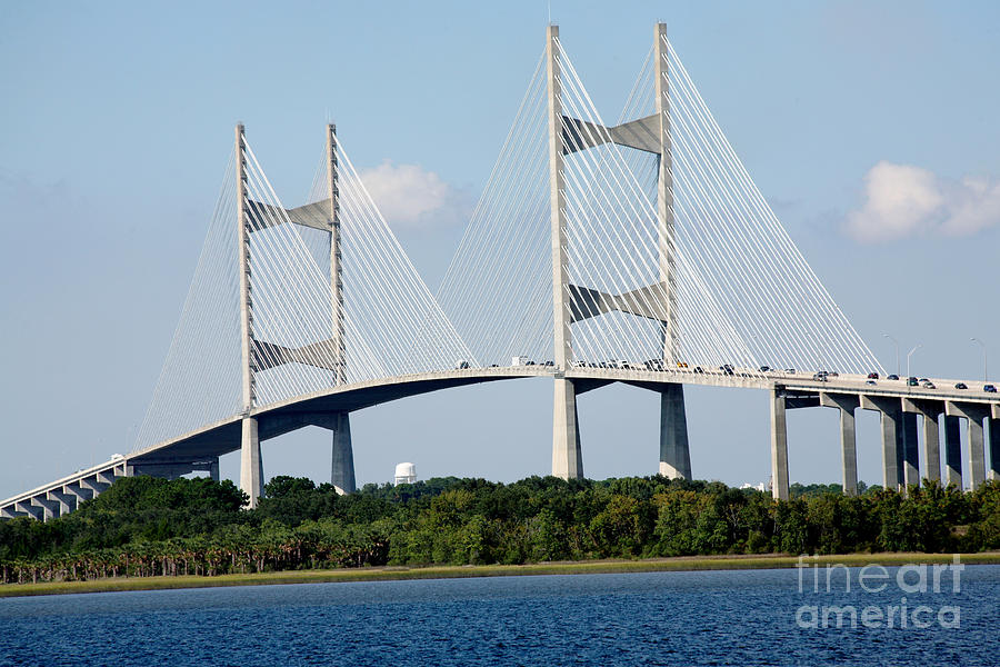 Jacksonville Photograph - Dames Point Bridge Jacksonville Florida by Bill Cobb
