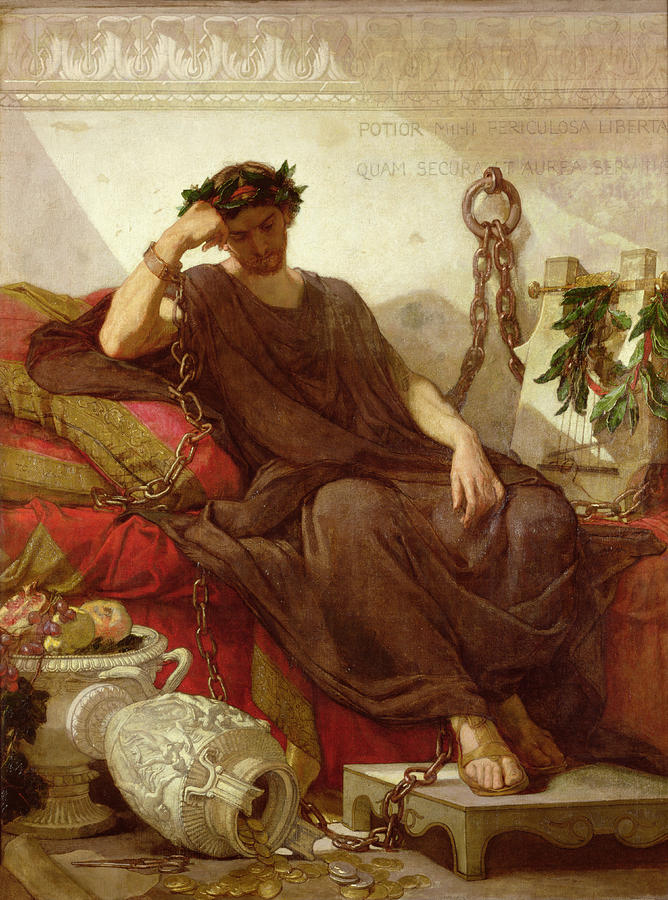 Greek Painting - Damocles by Thomas Couture