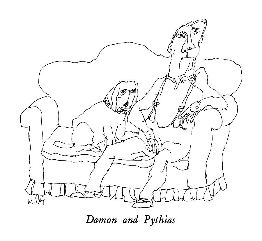 Damon And Pythias Drawing by William Steig