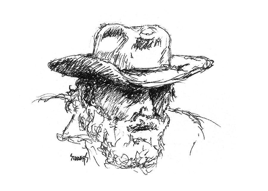 Hat Drawing - Dan by Sam Sidders