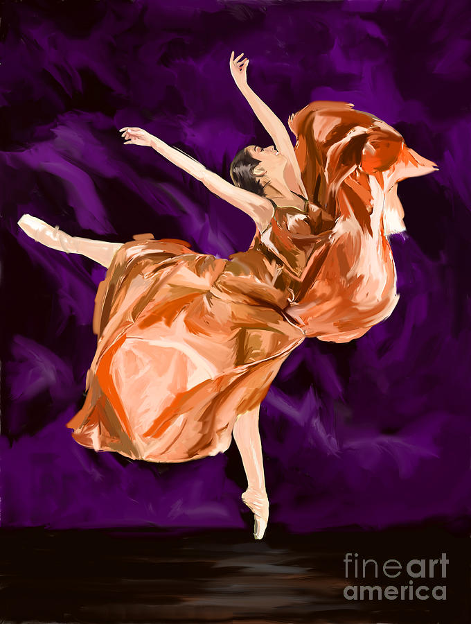 Dance Painting - Dance-ballet-orange by Tim Gilliland