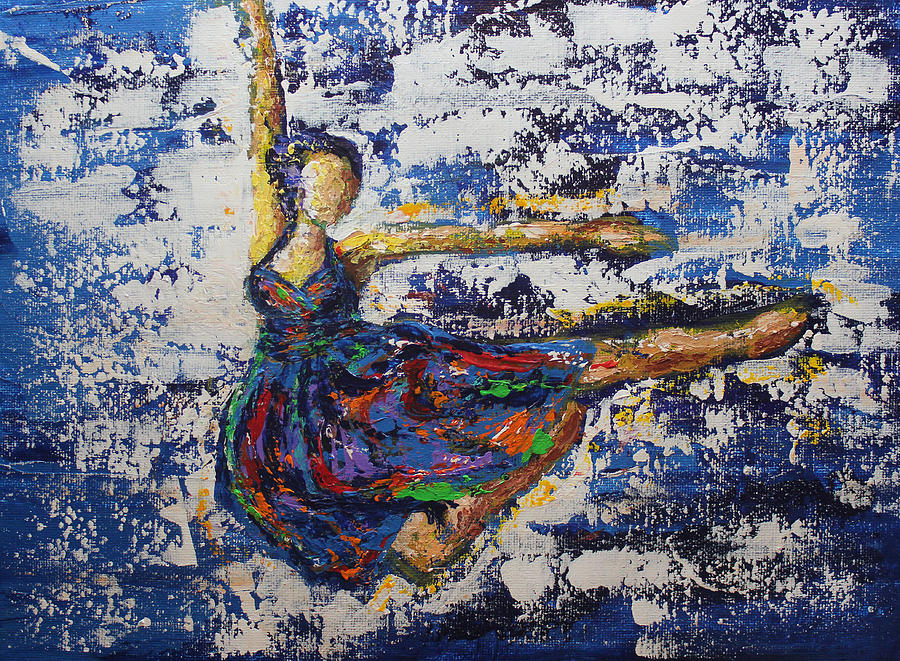 Dance Figure Study Blue Painting by Kristye Dudley