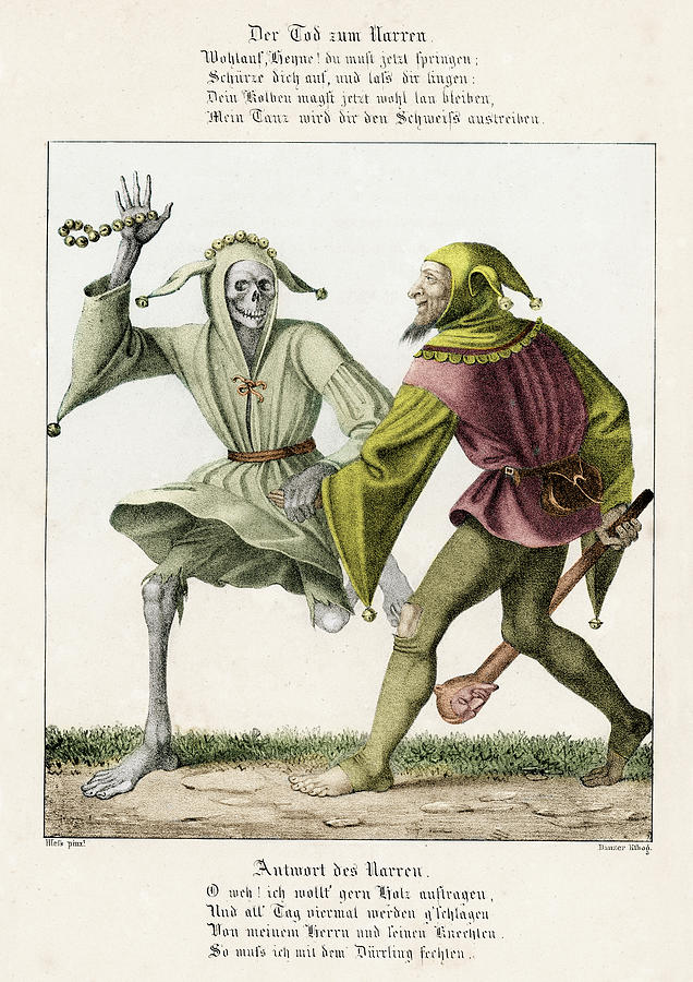 Dance of Death - The Fool Drawing by Duncan1890