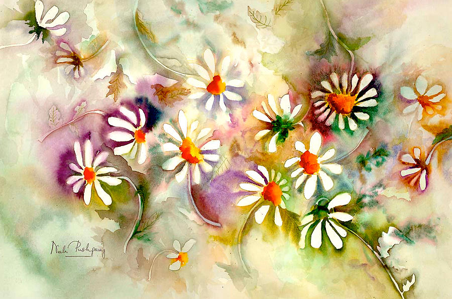 Dance of the Daisies Painting by Neela Pushparaj
