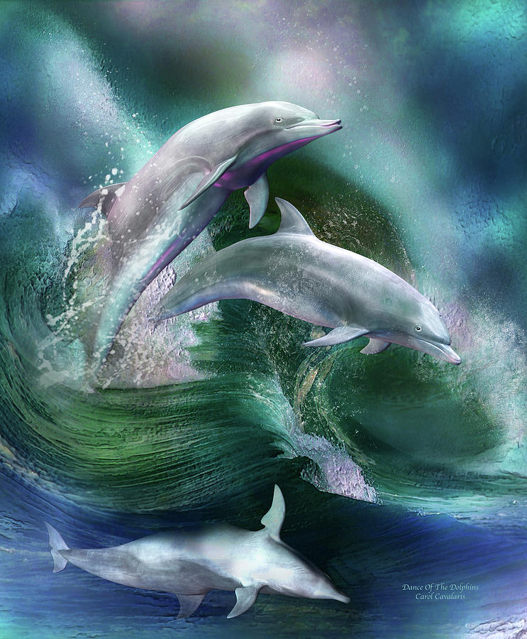 Dance Of The Dolphins Mixed Media by Carol Cavalaris