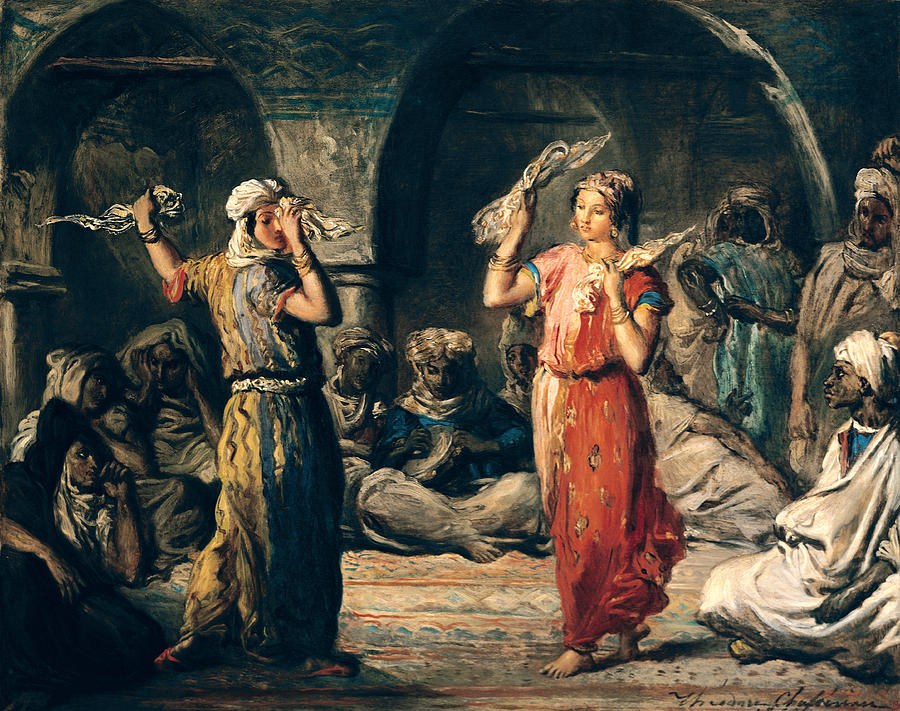 Harem Photograph - Dance Of The Handkerchiefs, 1849 Oil On Panel by Theodore Chasseriau