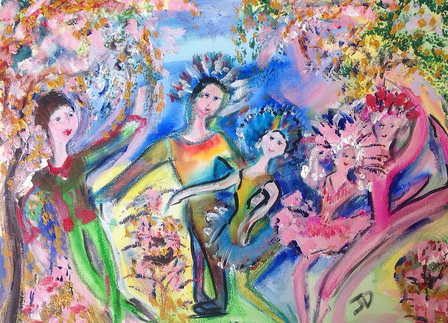 Dance of the jewel flowers Painting by Judith Desrosiers