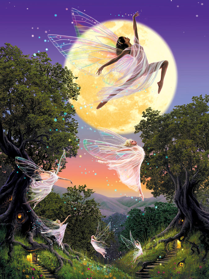 Fairy Photograph - Dance of the Moon Fairy by MGL Meiklejohn Graphics Licensing