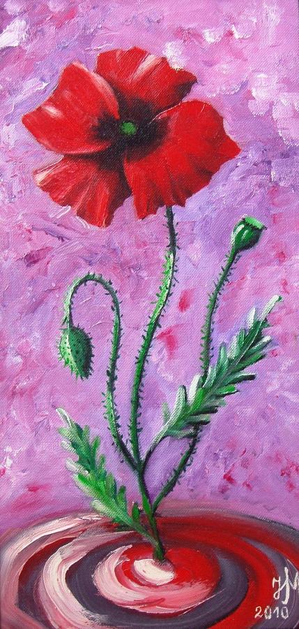 Dance of the poppy Painting by Nina Mitkova