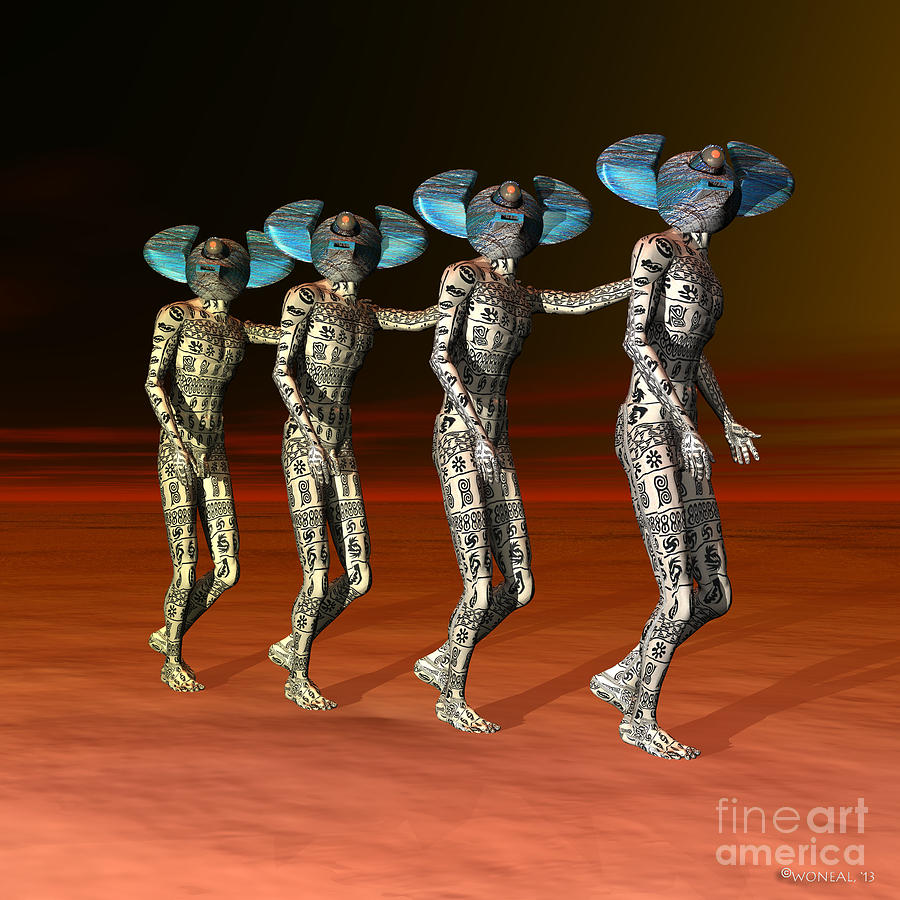 Magic Digital Art - Dance Of The Shamans by Walter Neal