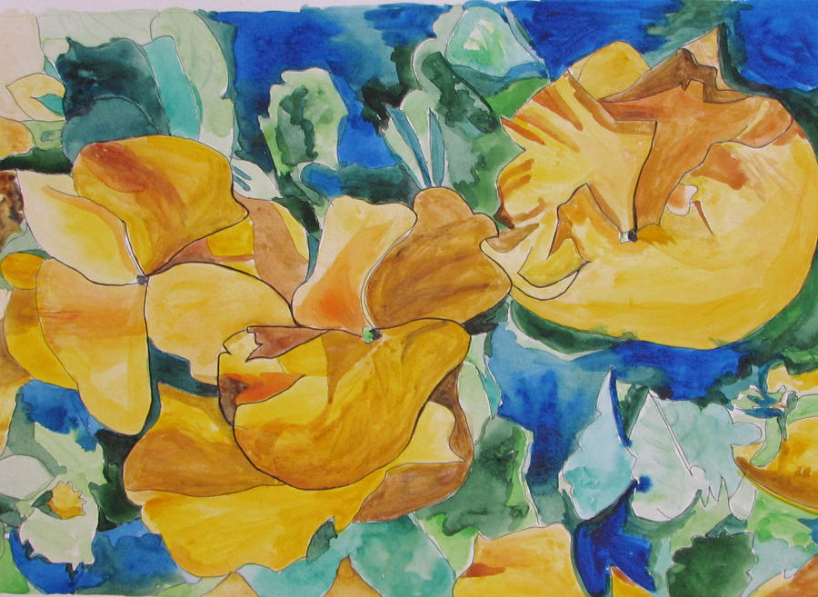 Dance of the Yellow Flowers Painting by Esther Newman-Cohen