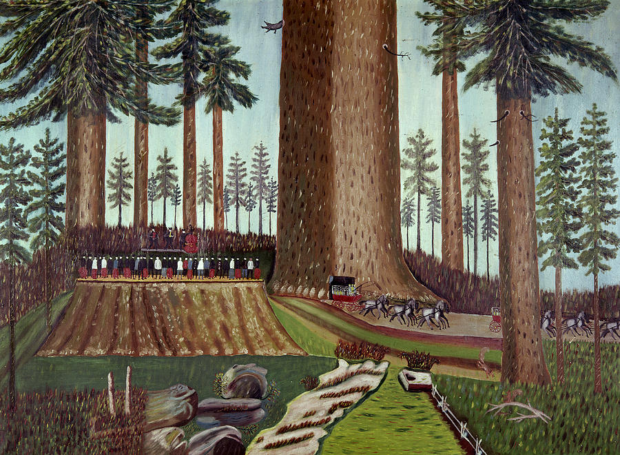 Dance On The Sequoia Stump Painting by Granger