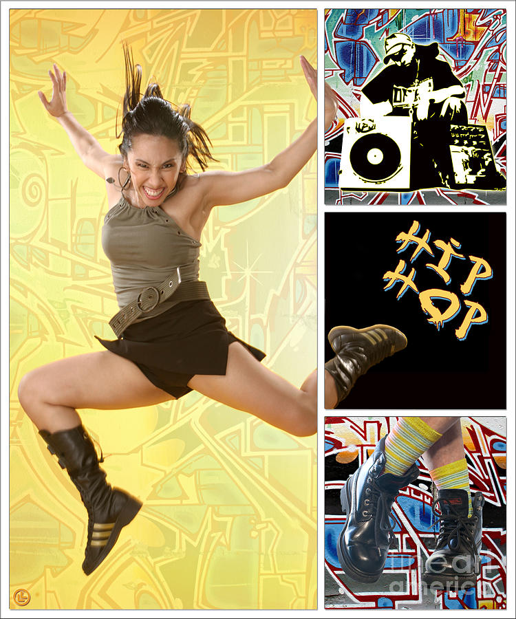 Music Digital Art - Dance series - Hip Hop by Linda Lees