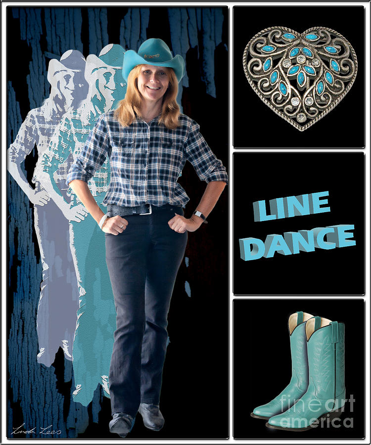 Dance series - Line Dance Digital Art by Linda Lees