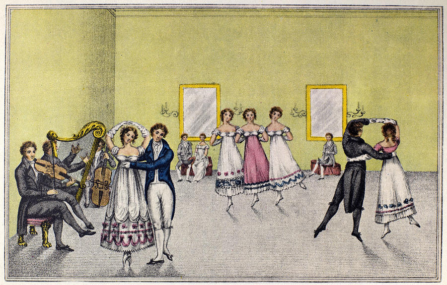 Dance Waltz, 1817 Painting by Granger