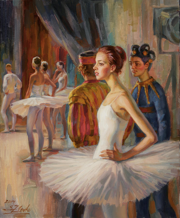 Dancer and Joker Painting by Serguei Zlenko