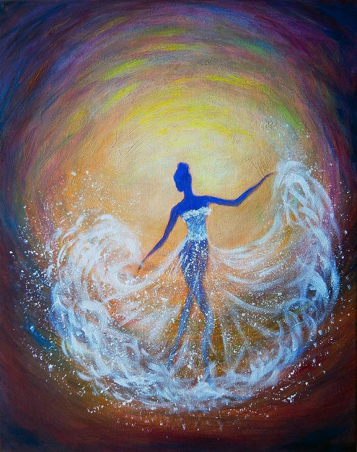 Dancer in White dress Painting by Lilia D