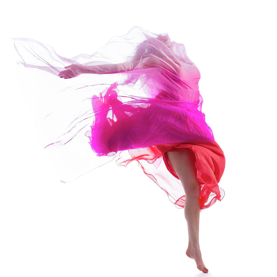 Dancer Jump On White Background With Photograph by Proxyminder