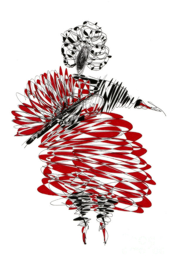 Abstract Drawing - Dancer by Justyna Jaszke JBJart