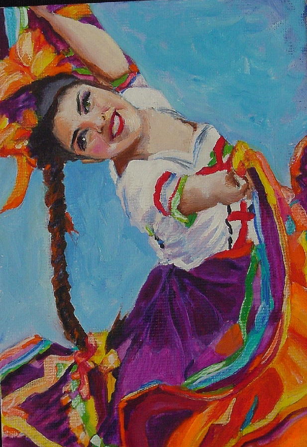 Folklorico Painting - Dancer by Luz Perez