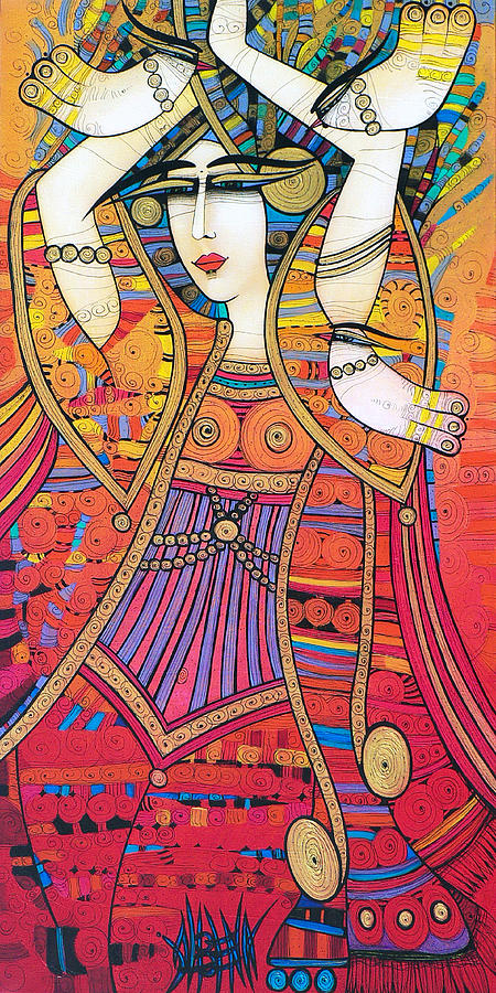 Dancer With Doves Painting by Albena Vatcheva