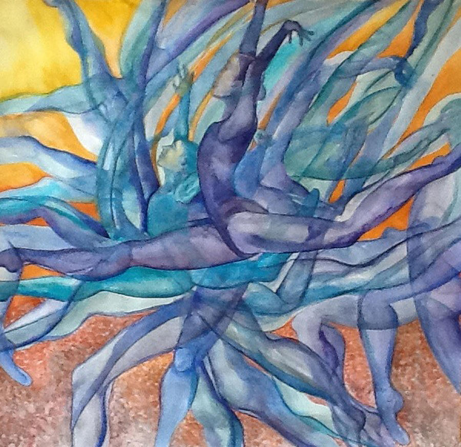 Abstract Painting - Dancers # 25 by Caron Sloan Zuger