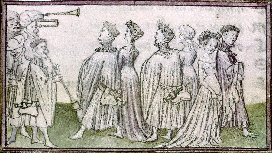 Dancers, 15th Century Painting by Granger Dancers, 15th Century Painting by Granger