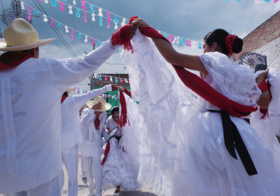 Hat Photograph - Dancers At A Traditional Fiesta by Russell Monk