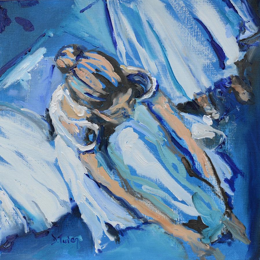 Dancers in Blue Painting by Donna Tuten